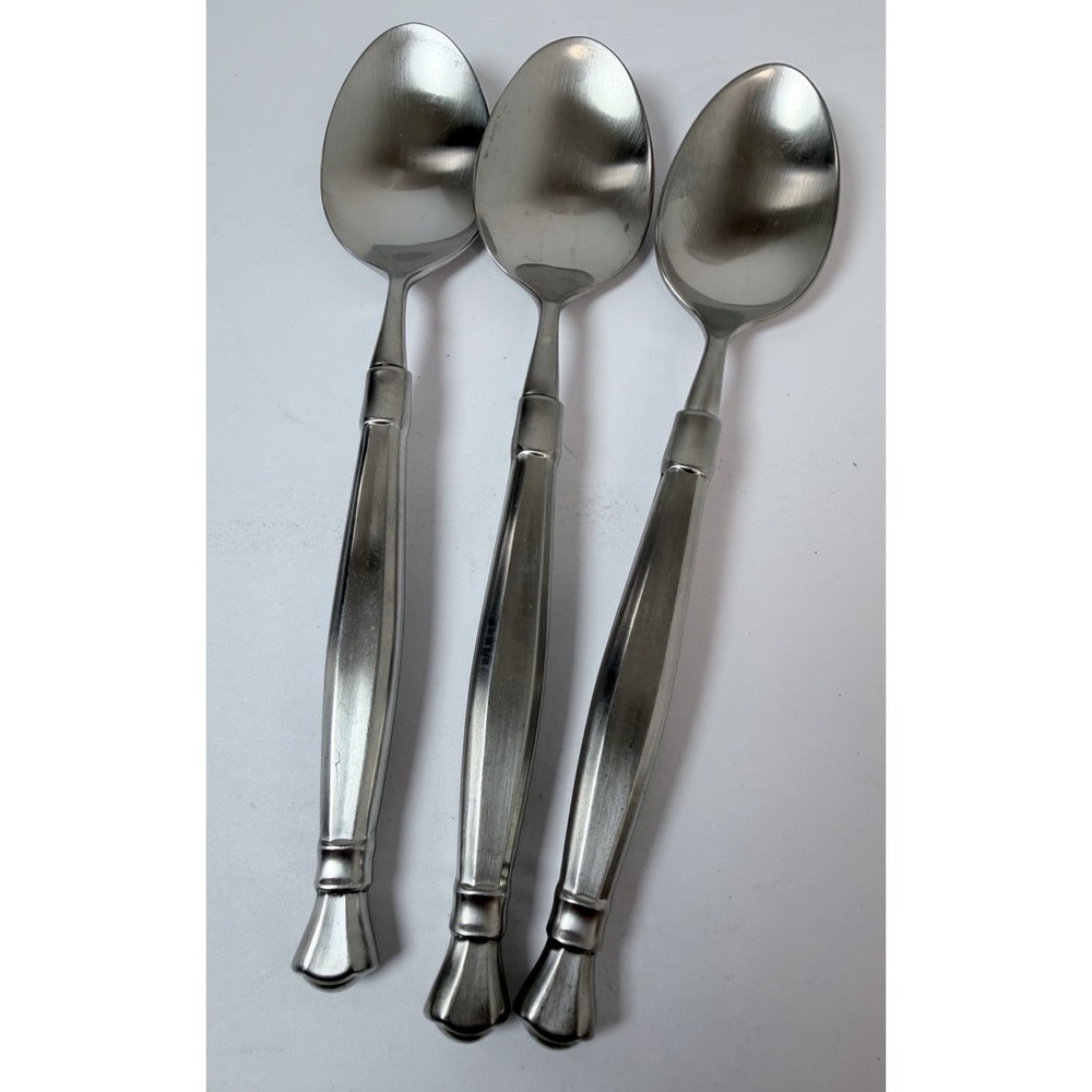 3 - Oneida ACT II / ACT 2 Satin Cube Mark Stainless Flatware 6 1/2" TEASPOONS